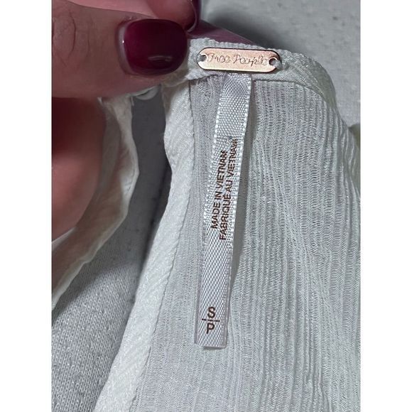 NEW! FREE PEOPLE Daia Pirate Airy Flounce Ruffle Peasant Peplum Top Blouse Small - Picture 9 of 15